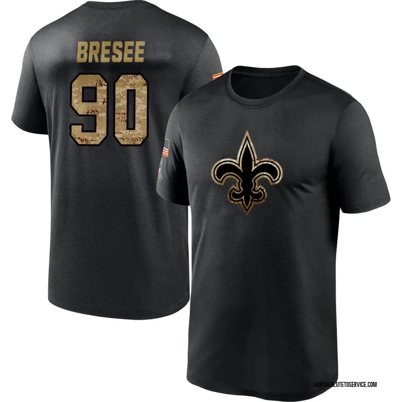 Men's Bryan Bresee New Orleans Saints Black 2020 Salute To Service Performance T-Shirt