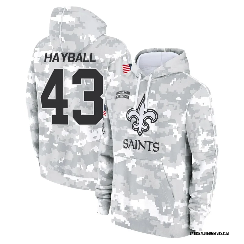 Men's Matthew Hayball New Orleans Saints Camo Arctic 2024 Salute to Service Club Fleece Pullover Hoodie