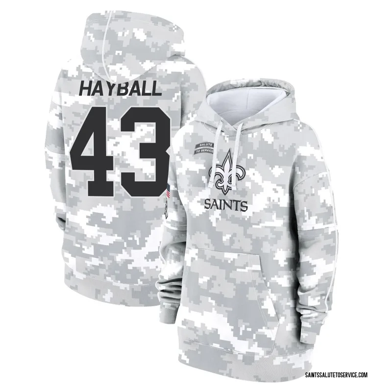 Women's Matthew Hayball New Orleans Saints Camo Arctic 2024 Salute to Service Club Fleece Pullover Hoodie
